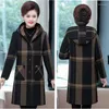 Women's Trench Coats Mother Winter Clothing Cotton Jacket Long Section Plus Velvet Thick Women's Warm Coat