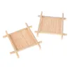 Bandeja jabonera de bambú Natural, soporte para baño, rejilla para guardar jabón de madera, caja, contenedor para plato de ducha de baño 0107