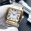 Assista a um movimento mecânico automático Vida à prova d'água Helples Watches 40mm Fashion Square Dial Original Metal Strap Montre de Luxe