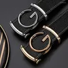 Bälten Leisure Luxury Men Högkvalitativ äkta läder mode G Buckle Belt Brand Cowskin Casual Balck midjeband