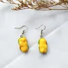 Boucles d'oreilles pendantes en résine coréenne, pendentif hamburger tarte au lait thé, œuf créatif pour femmes, mode intéressante Boba 2023 lustre