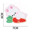 Notions Cute Animal Iron on Patches Self Adhesive Rabbit Bear White Furry Embroidered Patch DIY Decorative Appliques Stickers for Clothing Phone Bags