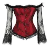 Bustiers Corsets Corset Mujer Top with Long Sleeves Women Intelder Women Corgered Bustier Underbust Renaissance Fress for Party