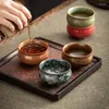 Tassen Untertassen 130 ml Fünf Teetassen-Set Zen Japanisch Chinesisch Klassische Keramiktasse Wassergeschirr Geschenkbox Hervorragende Qualität