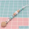 PACIFIER HOLDER CLIPS# DIY Baby Clip Chain Holder Wood Pärled Soother Nipple Teether Dummy Strap Good Quality A8712 342 Y2 Drop Del Dhirl