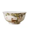 Миски 5 -дюймовые китайские благоприятное долголетие персиковое рамен миски Джингхен керамическая костяная костяная фарфора рисовая фарфоровая посуда.