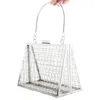 Sacs de soirée Fashion Hollow Out Femmes Hangbag Lady Sac à bandoulière Luxury Design Metal Cages Tophandle Party Mariage Claquettes 230106