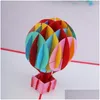 Greeting Cards 3D Up Card Postcard Retro Envelope Air Balloon Paper Handmade Valentine Day Cutting Happy Birthday Gift1 Drop Deliver Dheir