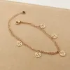 Anklets Martick Sweet Woman Summer Jewelry Five Saturna Flower Rose Gold Color for Waterproof Ank46