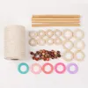 Sewing Notions & Tools 1 Set Of 140PCS Weaving Tapestry Material DIY Cotton Rope Accessory Beech Stick Beads Making Supplies