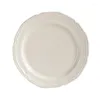 Assiettes simples en dentelle Vintage français, assiette occidentale, bol à salade en céramique plat petit déjeuner en Relief, plat de couleur blanche, service de dîner