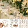 Decorazione per feste 1-10 Numero Segni in legno Tavolo esagonale per matrimonio Numeri di fidanzamento Segno Sedile rustico M8K9