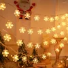 Strängar USB/batteri kraft LED Snowflake Garland Lights Fairy String Waterproof Outdoor Lamp Christmas Holiday Wedding Decoration