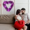 Couronne de fleurs décoratives pour la saint-valentin, en forme de cœur, pour décoration de porte d'entrée, grand cadre