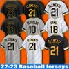 21 Roberto Clemente 8 Willie Stargell Maglia da baseball KeBryan Hayes Ben Gamel Bryan Reynolds Cal Mitchell JT Brubaker Maglie Jack Suwinski Ji-Man Choi David Bednar