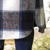 Parkas pour hommes en femmes vêtements d'extérieur à carreaux imprimés à manches longues poches revers cardigan manteau de laine femmes pardessus dames vestes d'hiver en soie 230107