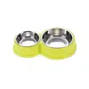 Dog Bowls Feeders Stainless Steel Pet Double Puppy Cats Eating Feeder Container Drinking Bowl Antislip Feeding Watering Dish Y2009 Dh7Fn