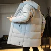 メンズジャケット冬のジャケットミディアムレングス高品質の緩い大型の大きさのモデルフード付き綿服anticold230106