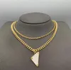 Womens Mens Luxury Designer Necklace Chain Fashion Jewelry Gold and silver Black White P Triangle Pendant Design Party Hip Hop Pun286I