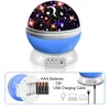 Star Projector 360 ° Rotatie Nachtlicht voor kinderen Slaapkamer LED Babylamp Decor Roterende sterrenhoge kinderdagverblijf Maan Galaxy Tafellamp