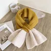 Cachecóis Moda Caxemira Kintted Cachecol Para Mulheres Inverno Quente Gravata Decote Senhora Sólido Longo Lenço Echarpe Foulard D456