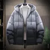 Herrjackor förtjockar modejacka 2023 Winter Coat Warm Cotton Slim Fit Parka Street Style Windproof