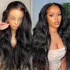 Transparent Lace Front Human Hair Wigs PrePlucked 13x6 180% Brazilian Body Wave Frontal Wig With Baby Remy Linehair