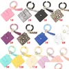 Party Favor Fashion Pu Leather Bracelet Wallet Keychain Tassels Bangle Key Ring Holder Card Bag Sile Beaded Wristlet Keychains Handb Dhuhq