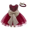 Vestidos de niña Infantil Bebé Niños Tollder Bautismo 1 año Cumpleaños Niñas Encaje Boda Princesa Boda Fiesta Tutu Vestido Niños Vestidos de Navidad T230106