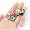 Pins Brooches Cute Love Heart Call Me Pin For Women Kids Fahsion Jewelry Shirt Coat Dress Denim Bag Decor Metal Enamel Drop Delivery Dhxlj