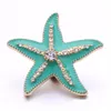 CLASPS HOODS Strålande målning Färgklämma Rhinestone Gadget Starfish 18mm Snap Button Charms för Snaps DIY smyckesfynd Suppli Dhpof