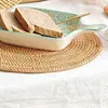 Table Mats 2 Pcs Handwoven Rattan Placemats Round Wicker Natural Woven For Dinner Heat Resistant