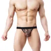 Sous-pants pour hommes G-string basse Briefs sexy léopard à double string bulgle de pochette de renflement