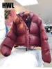 Women s Down Parkas Cotton Padded Glossy Snow Parka Women Winter Waterproof Oversize 2XL Coat Stand Collar Thickened Puffer Jacket 230106