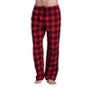 Men's Pants Home Wear Straight Casual Business 100 Cotton Super Soft Jogger Sweatpants Flannel Plaid Pajama Pencil Red 230106