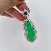 Retro Pith Fu Dou Pendellan Inlay Green Jade Beans Halskette Frauen Temperament Schmuck