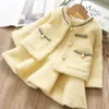 Set di abbigliamento autunno inverno dolci ragazze gentili abito principessa visone soffice cappotto caldo a due pezzi ad addensare bambini