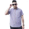 Camisas casuales para hombres 10XL Manga corta de gran tamaño para la ropa de verano para hombre gordo 7XL 8XL 9XL Talla grande Blusa a cuadros Camisa suelta Fit Hawaii