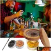 Bar Tools Cocktail Smoker Kit Whisky Trä rökt trähuva för drycker Kök Tillbehör Drop Delivery Home Garden Dining Barw242q