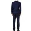 Herrdräkter blazers privat specialanpassad 2023 Slim Fit Mens Solid Color Navy Bue Splicing Suit Wedding For Business