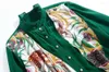 Kadınlar bluzlar Avrupa ve Amerikan Kadın Giyim 2023 Bahar Uzun Kollu Hayvan Baskı Şık Yeşil İpek Gömlek