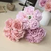 Decorative Flowers 5pcs 1 Bunch Peony Rayon Flower Home Decoration Wedding Bouquet Bridal High Quality Fake Faux Living Room
