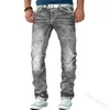 Jeans Uomo Uomo Trendy Linea Casual Pantaloni Lunghi Dritto Uomo Hip-Hop Denim Moda Taglia Grande 5XL Lugentolo