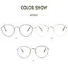 Sunglasses Frames REAL Model Wholesale Vintage Round Women Metal Optical Glasses Clear Lens Men Eyeglass Frame MT0041