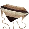 Scarves Women Colorful Crochet Bandana Knit Head Kerchief Cute Pattern Turban Tie Back Triangle Wrap Lovely Hair