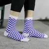 Women Socks & Hosiery Korea Funky Harajuku Trend Checkerboard Geometric Checkered Men Hip Hop Cotton Unisex Streetwear Novelty