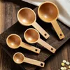 Cuillère à mesurer en bois Manche court Grain de café Lait en poudre Cuillères Gâteau Cuisson Cuillère à mesurer Multi Taille Cuillères en bois Outil de cuisine BH8229 TYJ