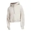 Kvinnor Hoodies Sweatshirts Pullover Yoga Plus Jacket Lång ärm Höst Winter Half Zipper Terry Designer Tröja Chothing Loose Top