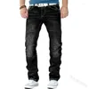 Jeans Uomo Uomo Trendy Linea Casual Pantaloni Lunghi Dritto Uomo Hip-Hop Denim Moda Taglia Grande 5XL Lugentolo