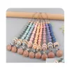 حاملي Pacifier Clips# سلسلة مشبك الطفل اسم حامل الوميض لحلمات مقاطع Sile Beads HIRDARD DIRDAY DAWNED 96 DHZGA